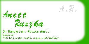 anett ruszka business card